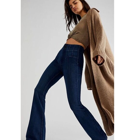 NWT FP We The Free | Jayde Flare Jeans In Night Sky - Picture 2 of 14